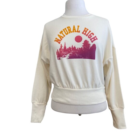 Old Navy Womens small Natural High Graphic Pullover Sweatshirt Long Sleeves - Picture 1 of 9